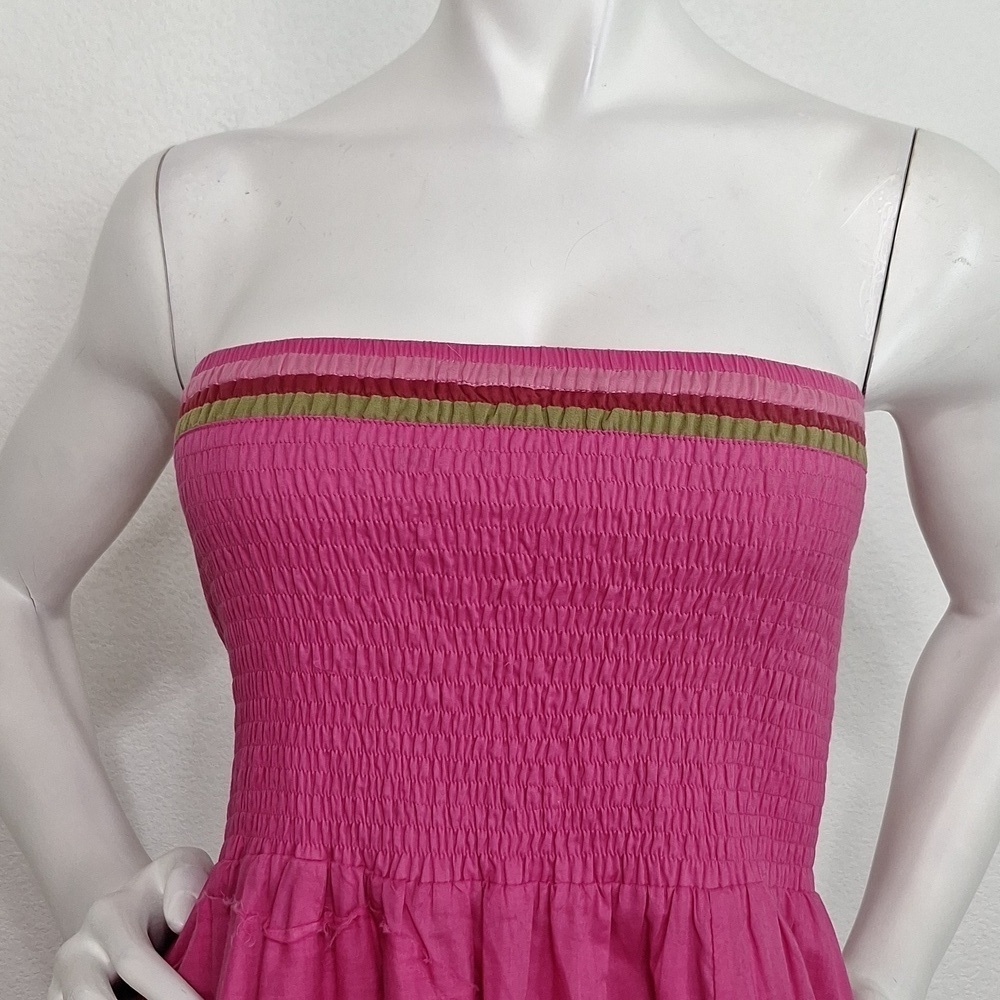 Sarina Strapless Bohemian Smocked Floral Ruffle Hem Boho Multicolor Dress Sz. XL - Picture 2 of 10